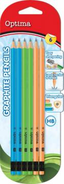 Grafitni svinčnik Optima HB 6/1 blister Črna 3065
