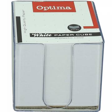 Kocka papirna beli lističi v stoj. 9X9cm 9631