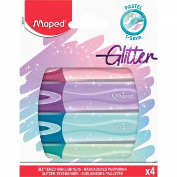 MARKER FLUO MAPED PASTEL GLITTER 4/1 - B 9054
