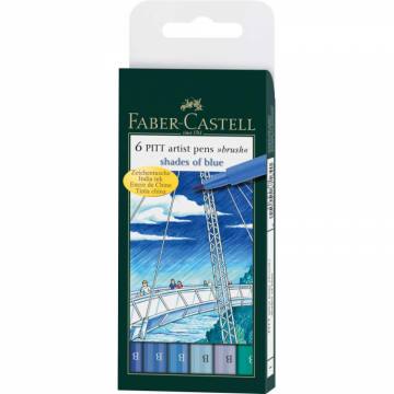 Flomastri Faber-Castell Pitt B Blue 6X 6/1 10086
