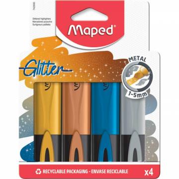 MARKER FLUO MAPED GLITTER METAL 4/1 Oranžna 10813