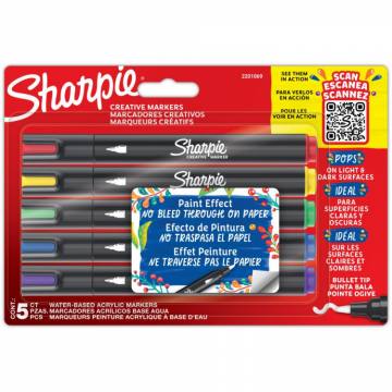 MARKER SHARPIE AKRILNI BLISTER 5/1 11182